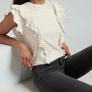 Express - Large - Striped Ruffle Tee